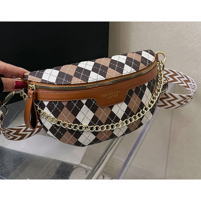 2023 New Best Selling Textured Women's Bag Trendy Fashion Plaid Chest Bag Fashionable Simple Versatile Shoulder Messenger Bag_voghion.com