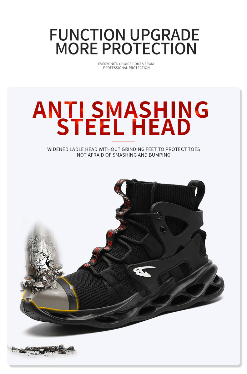 Breathable Woven Shoe For Men - Non-Slip Lace-Up Safety Work Shoe For Indutrial Contruction - Perfect For All_voghion.com