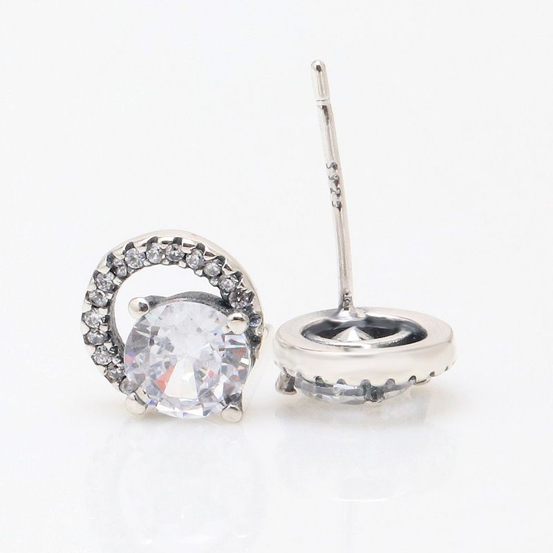Damenschmuck, versilbert, glänzend, rund, Halo-Ohrringe, modisch, leicht, luxuriös, Diamant-Ohrringe, Geschenk zum Valentinstag für Freundinnen_voghion.com