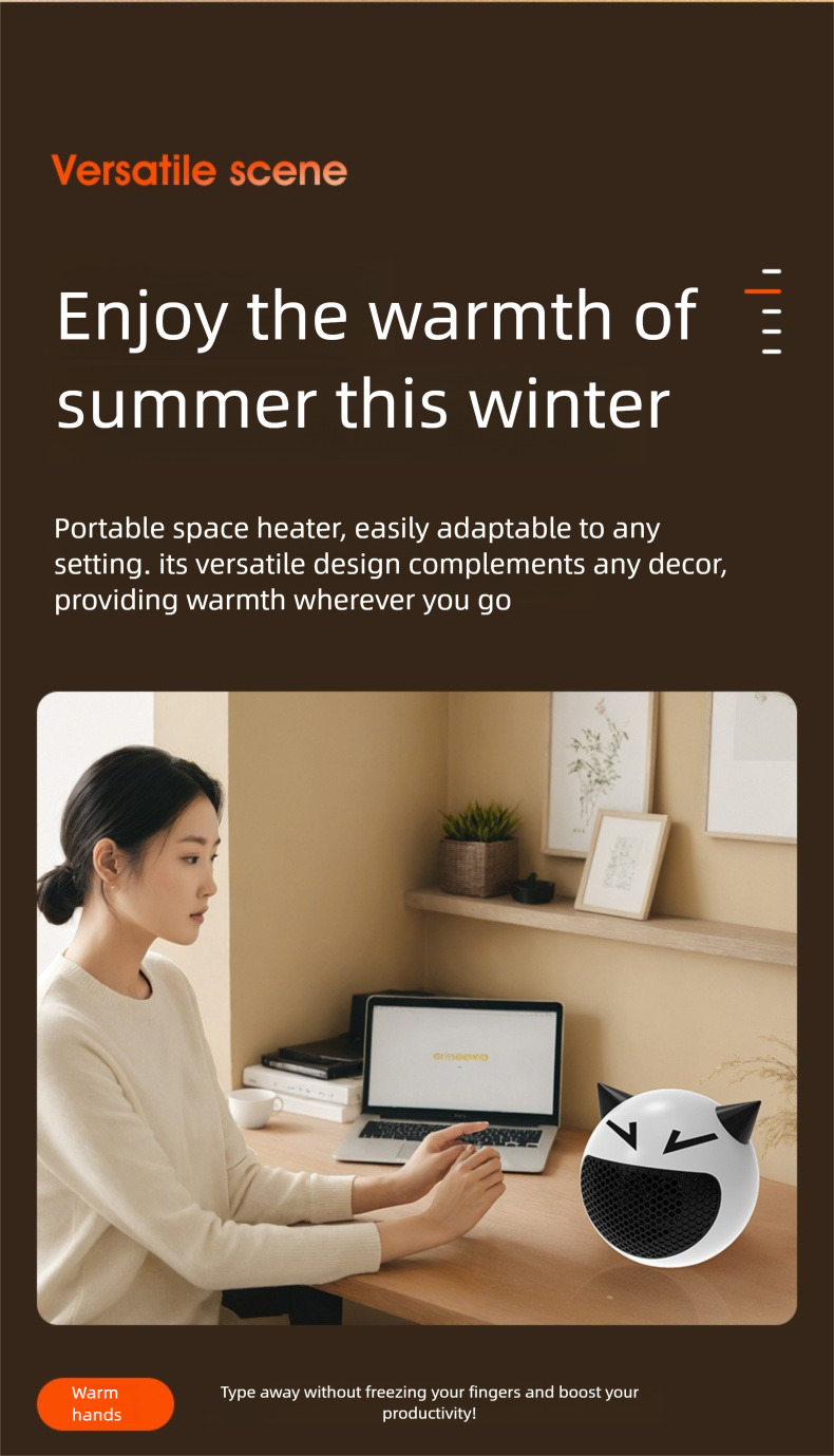 Nuovo modello di riscaldatore caldo standard USA/UE per riscaldamento da scrivania domestico, piccolo mini soffiatore di aria calda creativo per ufficio_voghion.com