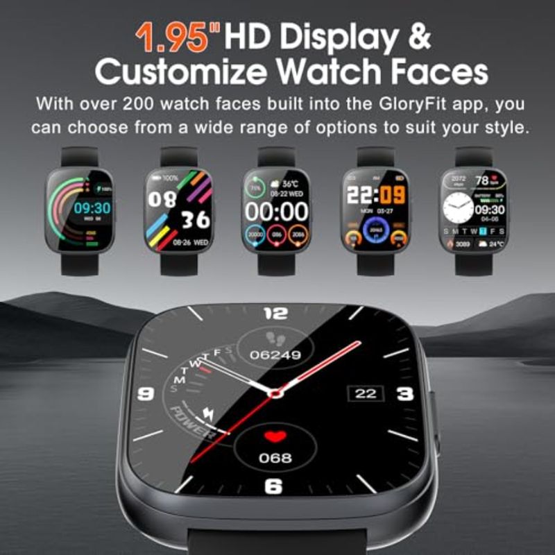 Smart Watch For Men Women Bluetooth Call 1.95 HD Touch Screen Fitness Watch With Sleep Heart Rate Monitor 100+ Sports Modes IP6_voghion.com