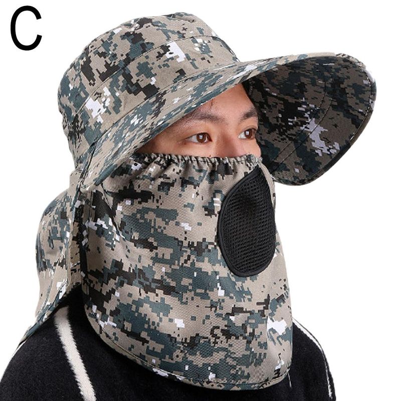 Hot Sale Summer Men Protection and Splashing Women Sun Shading Anti Ultraviolet Fisherman Hats Shawl Outdoor Cap Unisex_voghion.com
