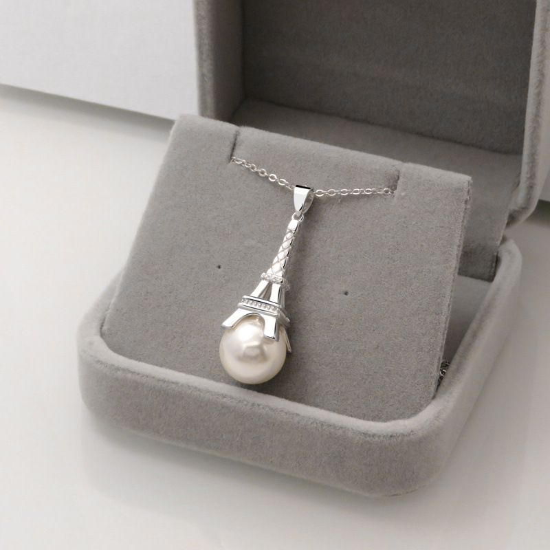 Elegant Pearl Necklace For Women With Heart Pendant_voghion.com