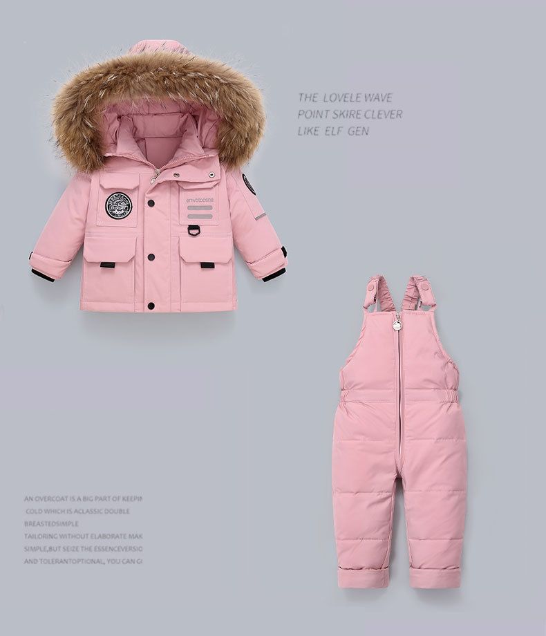 Piumino per bambini 2025, neonato, 1-5 anni, ragazzi e ragazze, nuovo set invernale in due pezzi, top + tuta_voghion.com