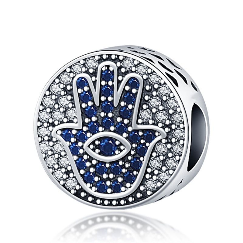 Gioielli da donna in rame bianco placcato argento 925 serie occhio del diavolo accessori fai da te perline pendenti_voghion.com