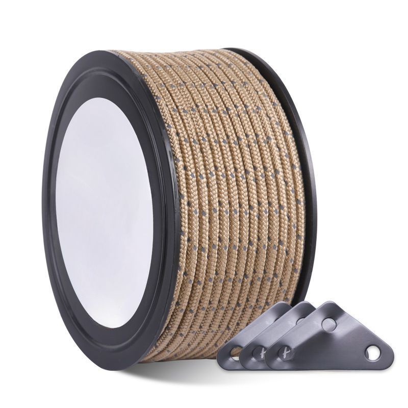 Tenda da campeggio riflettente notturna antivento ispessita da 6 mm per esterni, con tettuccio fisso e corda per appendere gli stendibiancheria_voghion.com