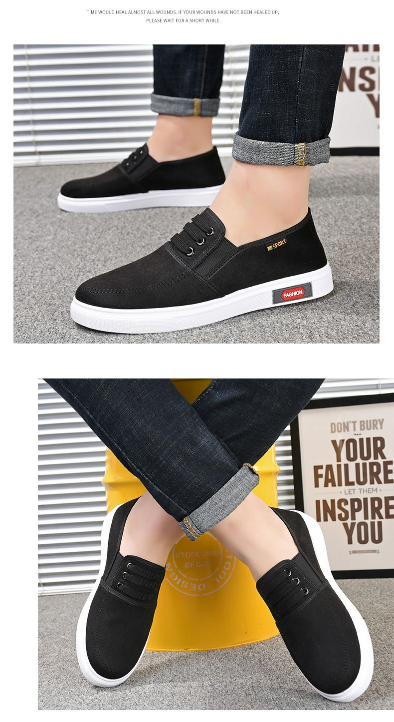 Herren Atmungsaktive Canvas-Schuhe für Jugendliche Studenten Slipper Wanderschuhe Fahrschuhe Halbschuhe Haus Mokassins Arbeit Skate Flats_voghion.com