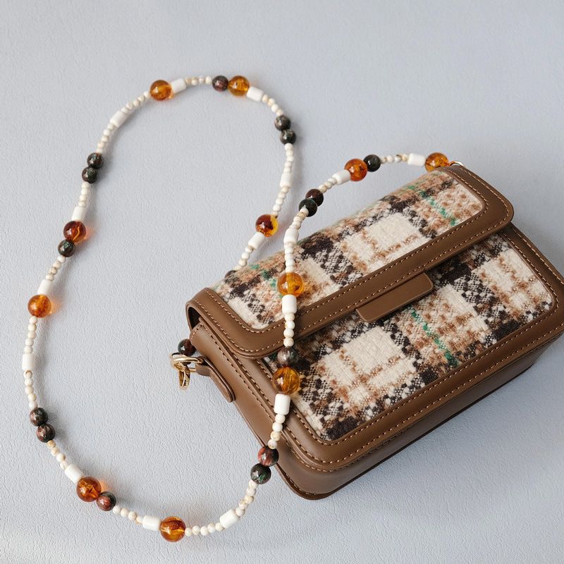 Gioielli con perline acriliche, bracciale con perline iridescenti, accessori, tracolla, tracolla per telefono, borsa in resina, catena_voghion.com