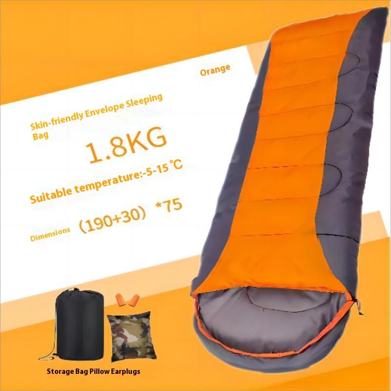 Sleeping Bag For Adults, Single Person, Outdoor Camping, Portable, Winter Thickened, Machine Washable, Nap, Dirt-Proof,_voghion.com