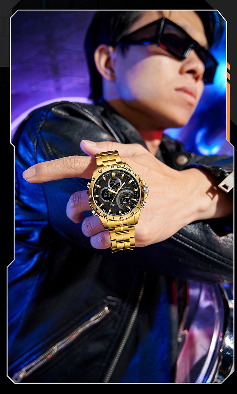 Digital Watch With Analog Display Waterproof Sport Watch With Dual Display, Alarm, Stopwatch Week & Date For Casual, Business & Outdoor Activities_voghion.com