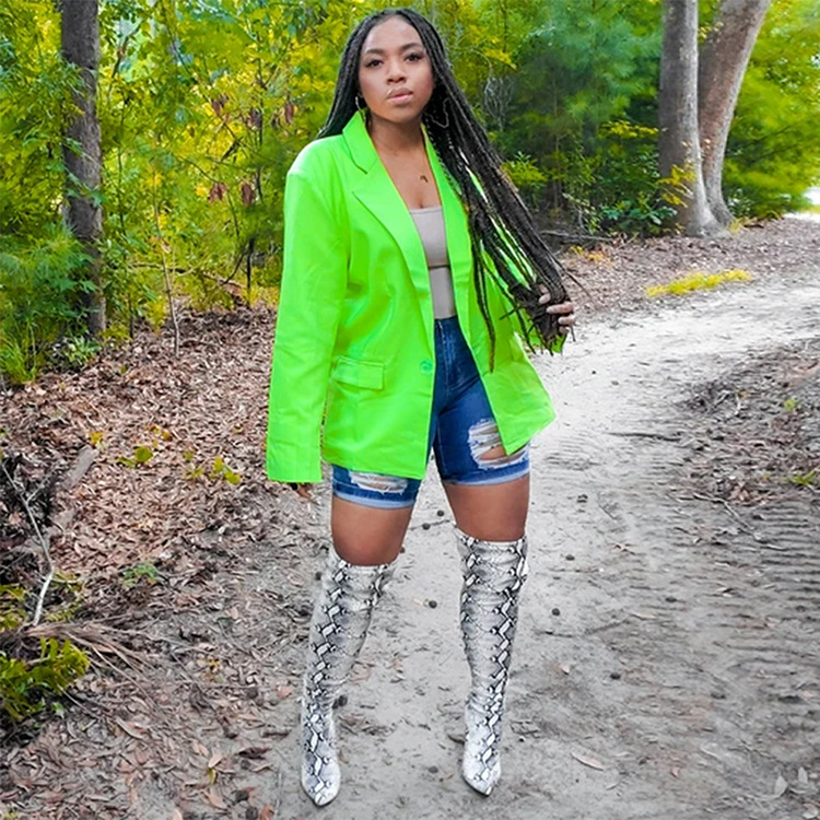 Kvinnors höst och vinter ny mode casual enfärgad kostym_voghion.com