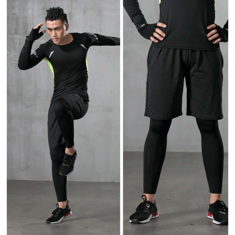 Sportinės tamprės, vyriškos sportinės bėgimo kelnės, greitai džiūstančios PRO krepšinio septynių taškų tamprės_voghion.com