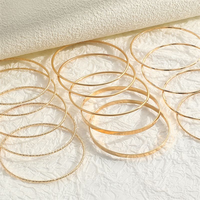 Vintage Boho Wide Cuff Bracelet Set - Gold & Silver Matte Irregular Bangle Stack For Women_voghion.com