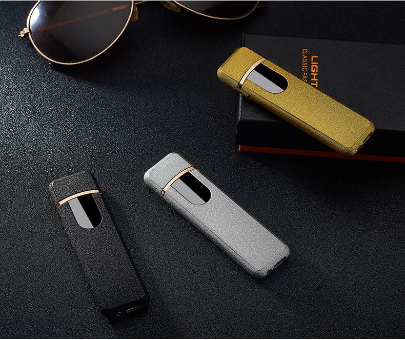 Briquet électronique à capteur tactile, mini USB, rechargeable, coupe-vent, personnalisé, créatif, publicitaire_voghion.com