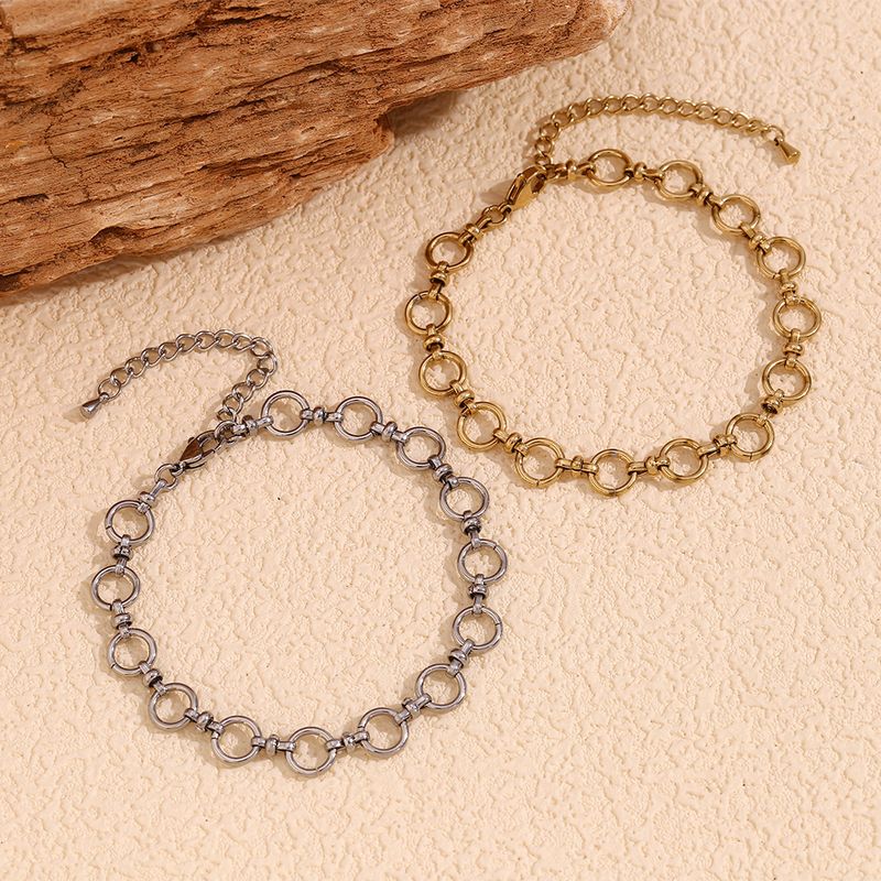 Cavigliera con fibbia a croce, alla moda, semplice e alla moda, in acciaio inossidabile placcato oro 14K._voghion.com