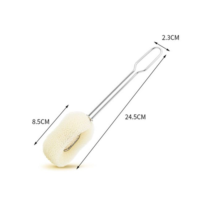 Spazzole per bottiglie in spugna, spazzolini per tazze, manico lungo in acciaio inossidabile, pulisci bicchieri da vino, testina sostituibile, utensili per la pulizia della cucina_voghion.com