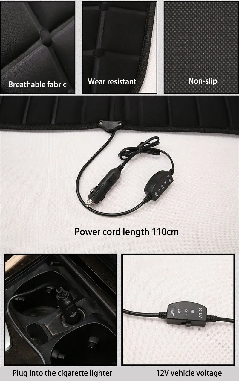 EAFC 12V Auto Heizung Beheizte Heizung Wärmer Sitz Protector Auto Sitzkissen Pad Winter Matte_voghion.com
