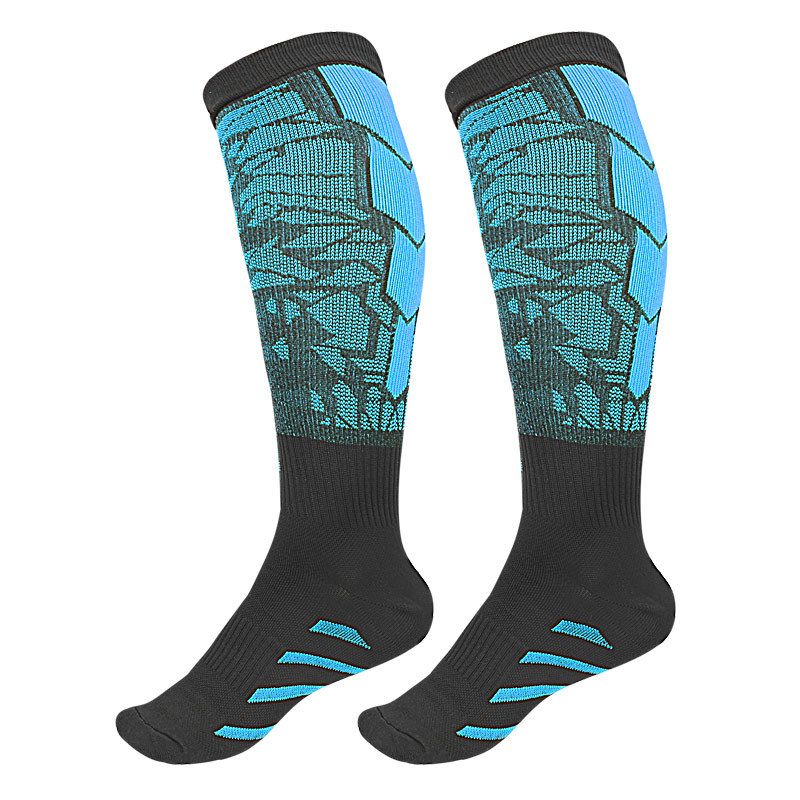 2025e Sports Long Tube Compression Socks Striped Color Block Breathable Skin-friendly Elastic Fit Running Cycling Leg Warmers_voghion.com