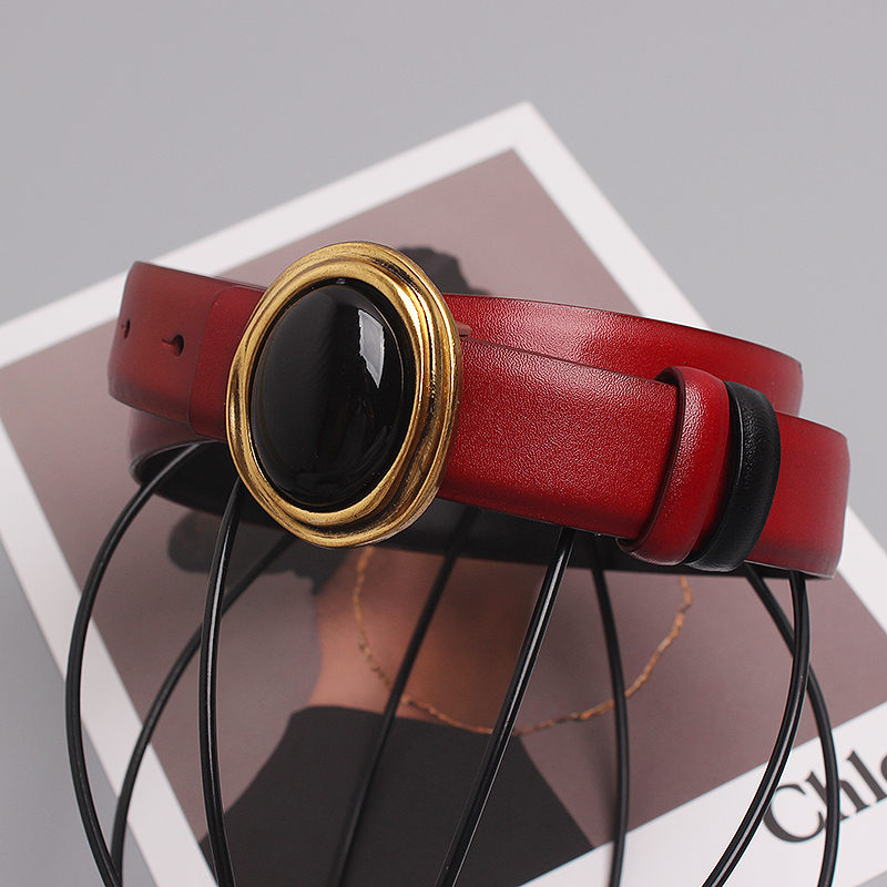 Obsidian-Gürtel Y-Familie im gleichen Stil, runde Schnalle, Gürtel aus echtem Leder, Pullover, Jacke, Anzug, Taillengürtel, zwei Schichten Rindsleder_voghion.com