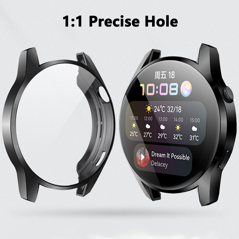 Custodia in TPU per Huawei Watch 3 pro 48mm 46mm morbida placcata tutt'intorno protettiva per paraurti Huawei Watch 3 proteggi schermo_voghion.com