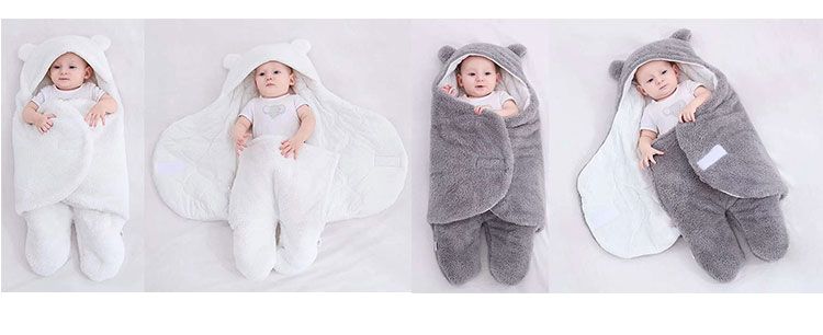 Sacos de dormir suaves para bebés, manta de franela para recién nacidos, saco de dormir grueso para bebés, capullo cálido para bebés de 0 a 9 meses_voghion.com