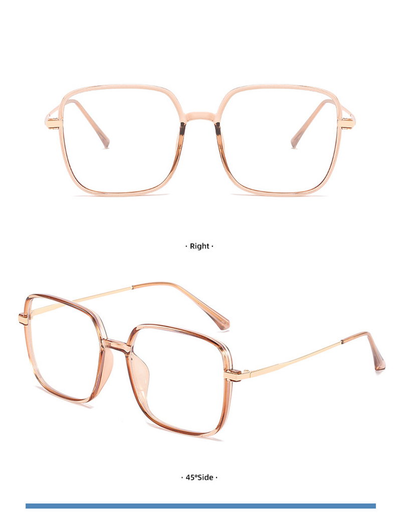 Μεταλλικά ανάμεικτα μεγάλα τετράγωνα γυαλιά με σκελετό επίπεδο καθρέφτη αντι-μπλε φως κατά της ακτινοβολίας άνδρες και γυναίκες_voghion.com