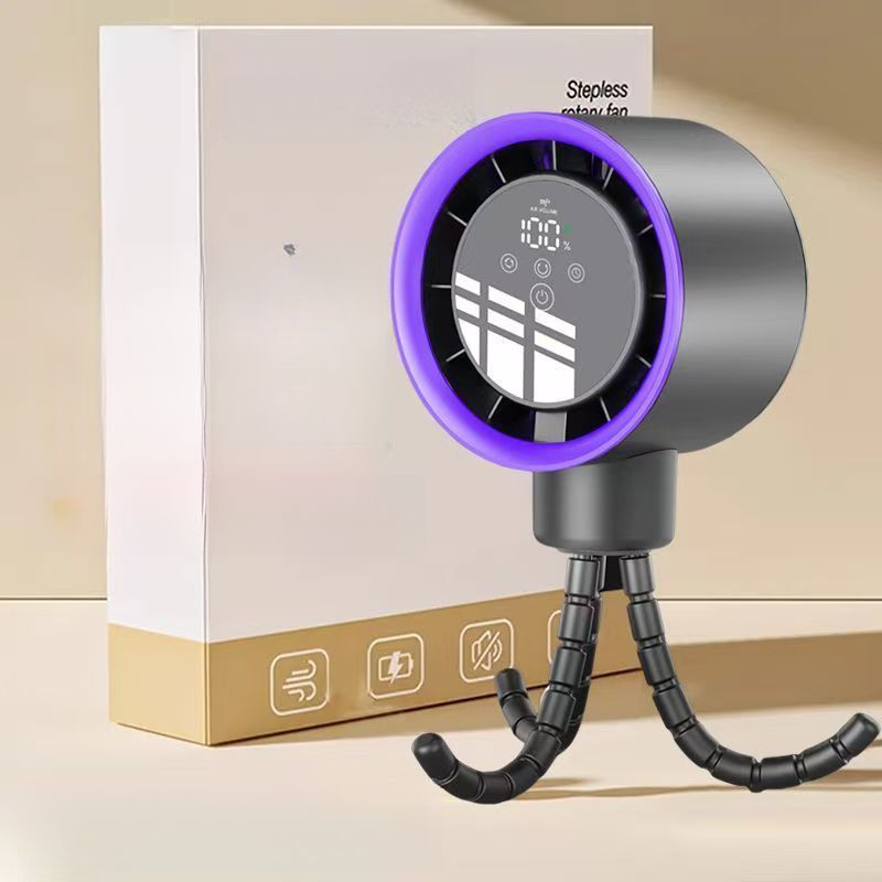 Outdoor Portable USB Rechargeable Handheld Silent Baby Children's Stroller Leafless Fan 1_voghion.com