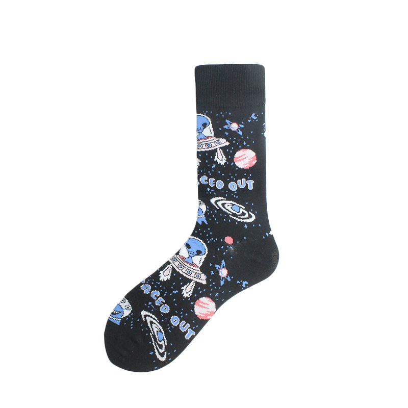 Eksplosiv til mænd og kvinder Harajuku modetrend Kreativ sjov Unisex bomuld mellemlange sokker_voghion.com