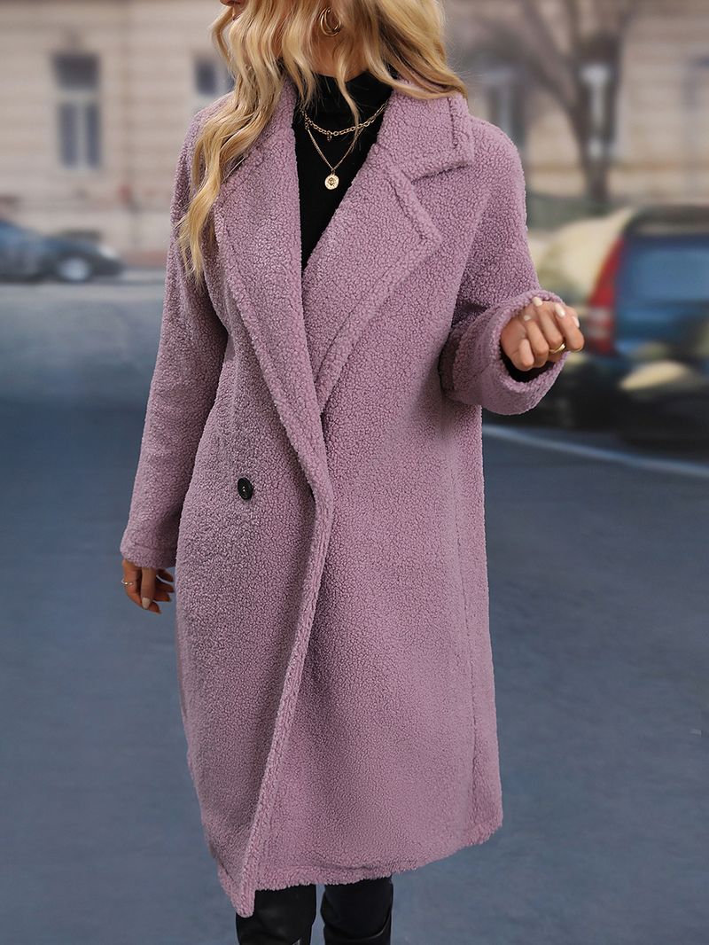 Women's Clothing women's autumn and winter camel coat mid length thickened grainy woolen red coat_voghion.com