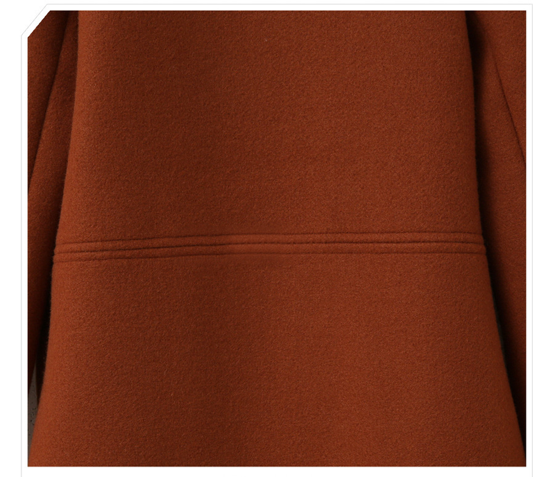 Dammekleeder Hierscht a Wanter Fraen grouss Gréisst Wollmantel Fraen mëttellaange Windjacke Wollmantel Top_voghion.com