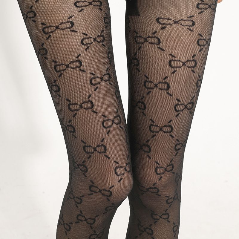 Shifeng Bowtie Connection Calzini di seta da donna, graziosi collant coreani, leggings Lolita_voghion.com