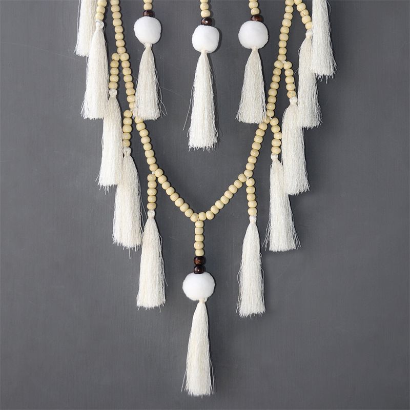 Weißer großer Traumfänger aus Spitze, Heimdekoration, Wandbehang, einfache handgemachte DIY-Haarkugel, Quaste, Anhänger, Hochzeitsdekoration_voghion.com