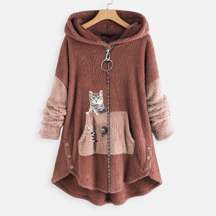 Női kapucnis, plus size kabát_voghion.com