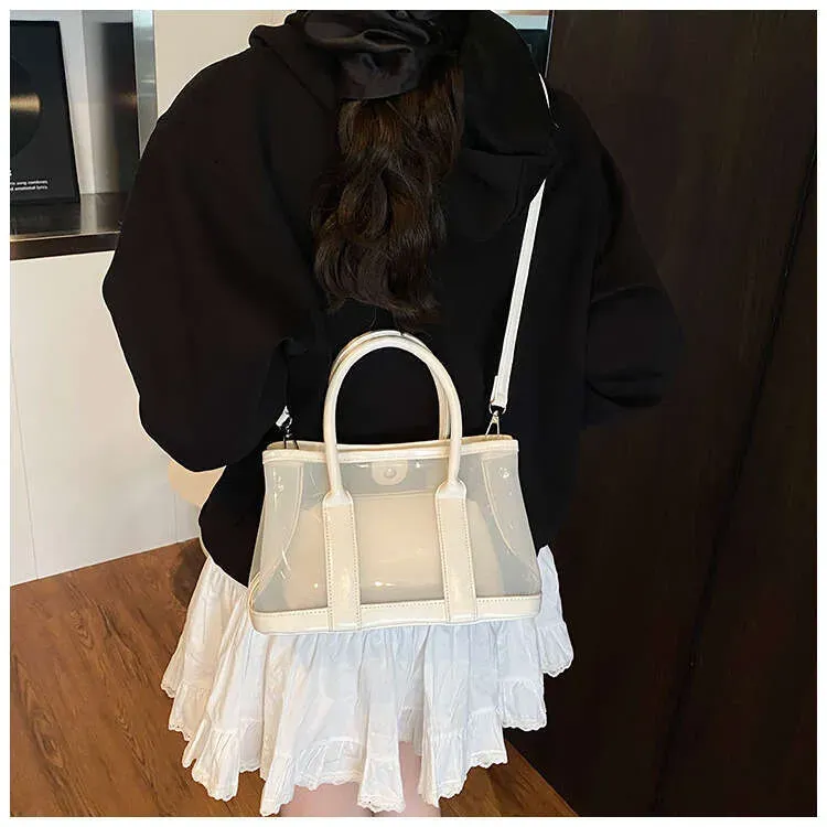 Borsa a tracolla trasparente Niche, grande capacità, alla moda, casual, da pendolare_voghion.com