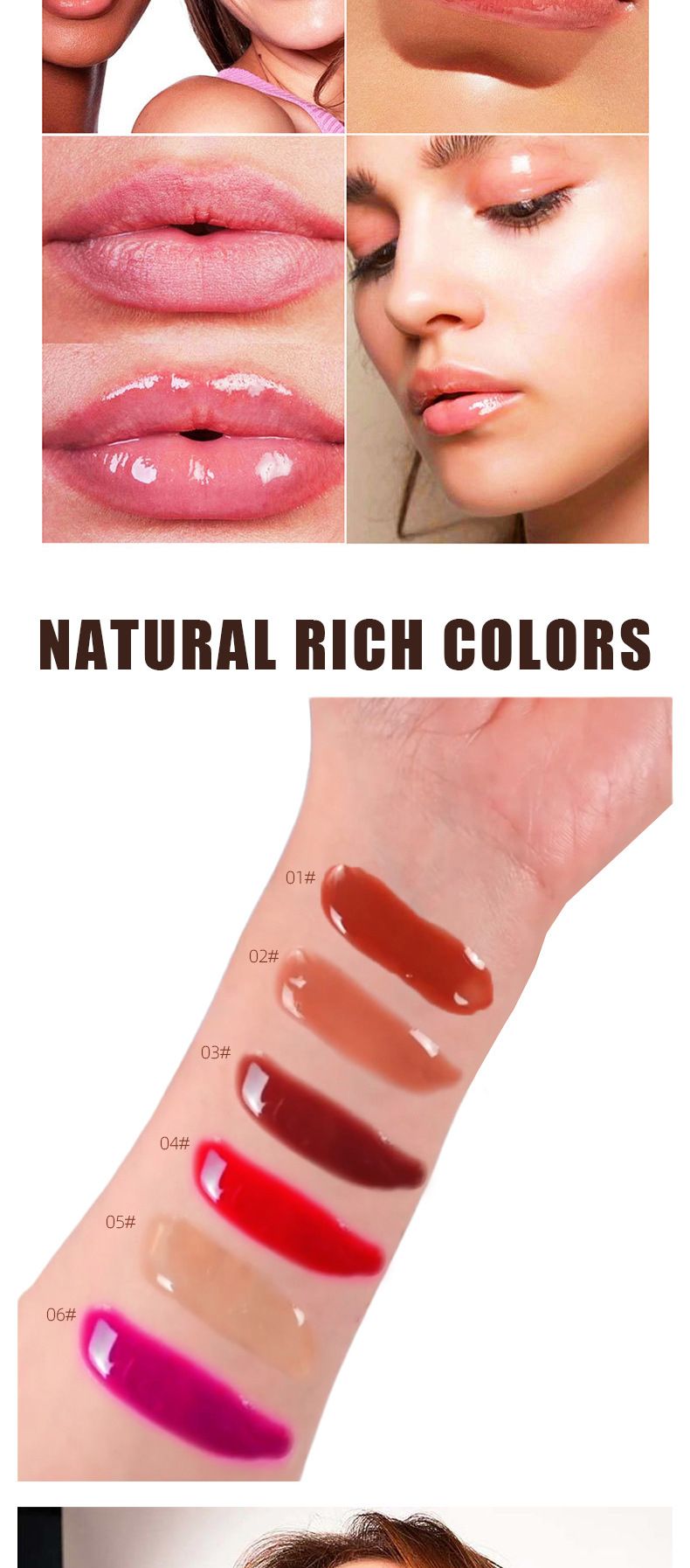 Lucidalabbra, olio per labbra, smalto per labbra trasparente, acqua leggera, specchio per labbra idratante colorato_voghion.com