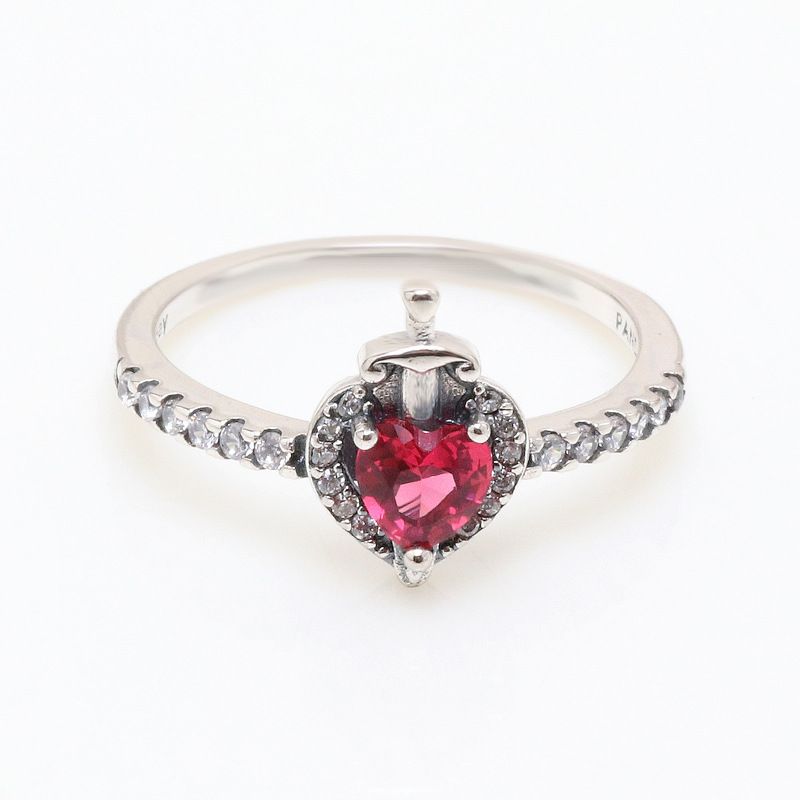 Women's Jewelry White Copper Villain Series Evil Queen Ring Red Love Dagger Fashion Heart Shaped Love Ring Gift_voghion.com