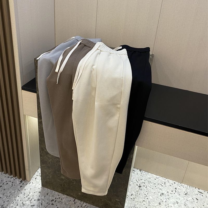 Männer Kleeder Internet Promi Hot Style Moud Sweatpants Männer Hierscht a Wanter neie Stil loose Casual Hosen massiv Faarf Breet Been Harem Hosen_voghion.com