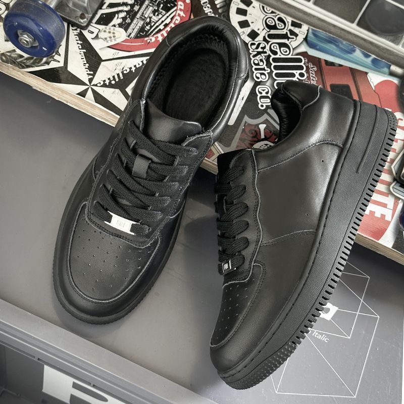 Scarpe casual basse da uomo e da donna Air Force One, in vera pelle, per autunno e inverno, alla moda, bianche, da uomo_voghion.com