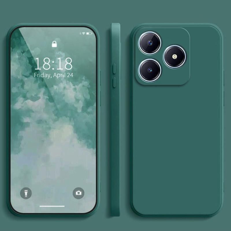 Case For Realme C61 Simple Plain Color Anti Drop Silicone Shockproof Protective Cover Phone Case For Realme C53 C51 C51s C63_voghion.com