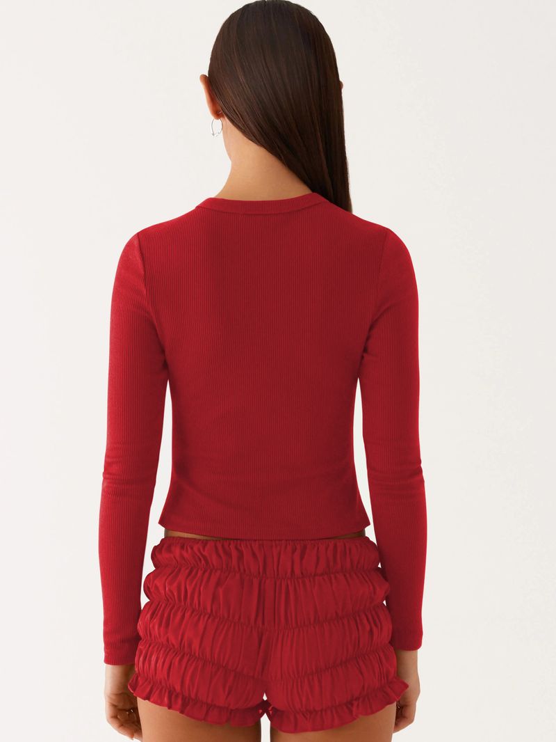 Women's Clothing Long Sleeve Button-Up Cardigan - Slim Fit Solid Color Casual Blouse For Spring & Summer_voghion.com