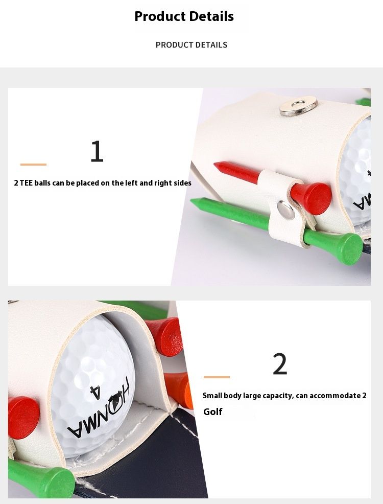 Portachiavi da appendere all'esterno con motivo color block, piccola borsa da cintura, borsa portatile per la protezione delle palline da mini golf_voghion.com