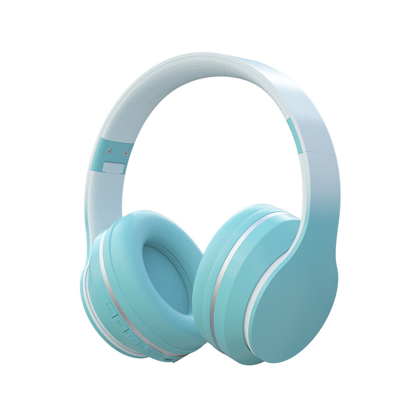 Gradient Color Bluetooth Headsets ireless Headphones Stereo Bass Noise Reduction Foldable Music Helmet Earphone Gift_voghion.com
