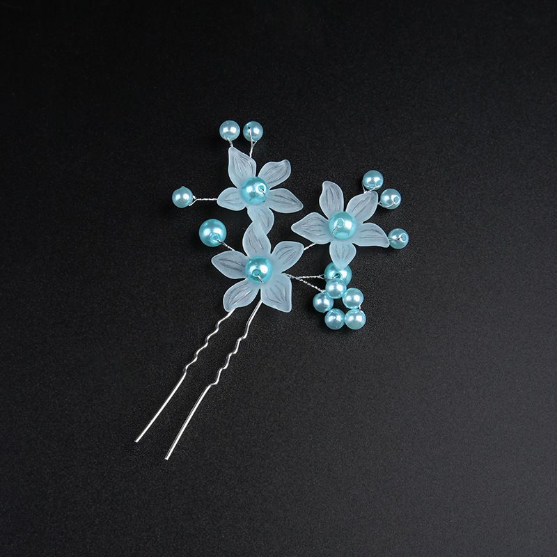 Copricapo in stile coreano, accessori per capelli con fiori smerigliati, gioielli fatti a mano per le nozze della sposa, forcina per capelli a forma di perla, arrotolata_voghion.com