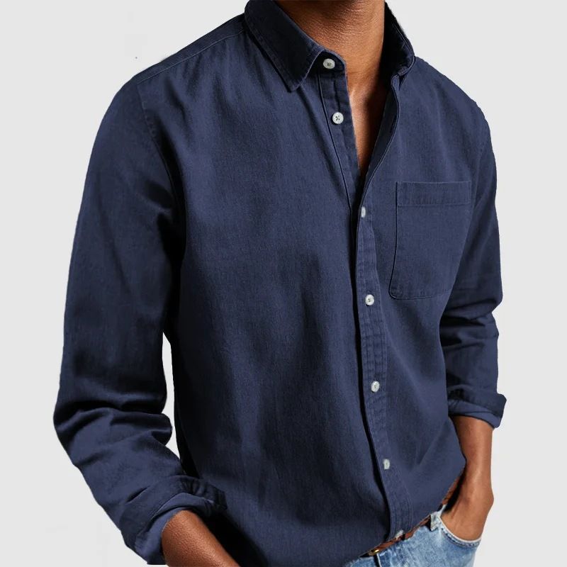 Nuova camicia da uomo a maniche lunghe con colletto rovesciato 2024_voghion.com