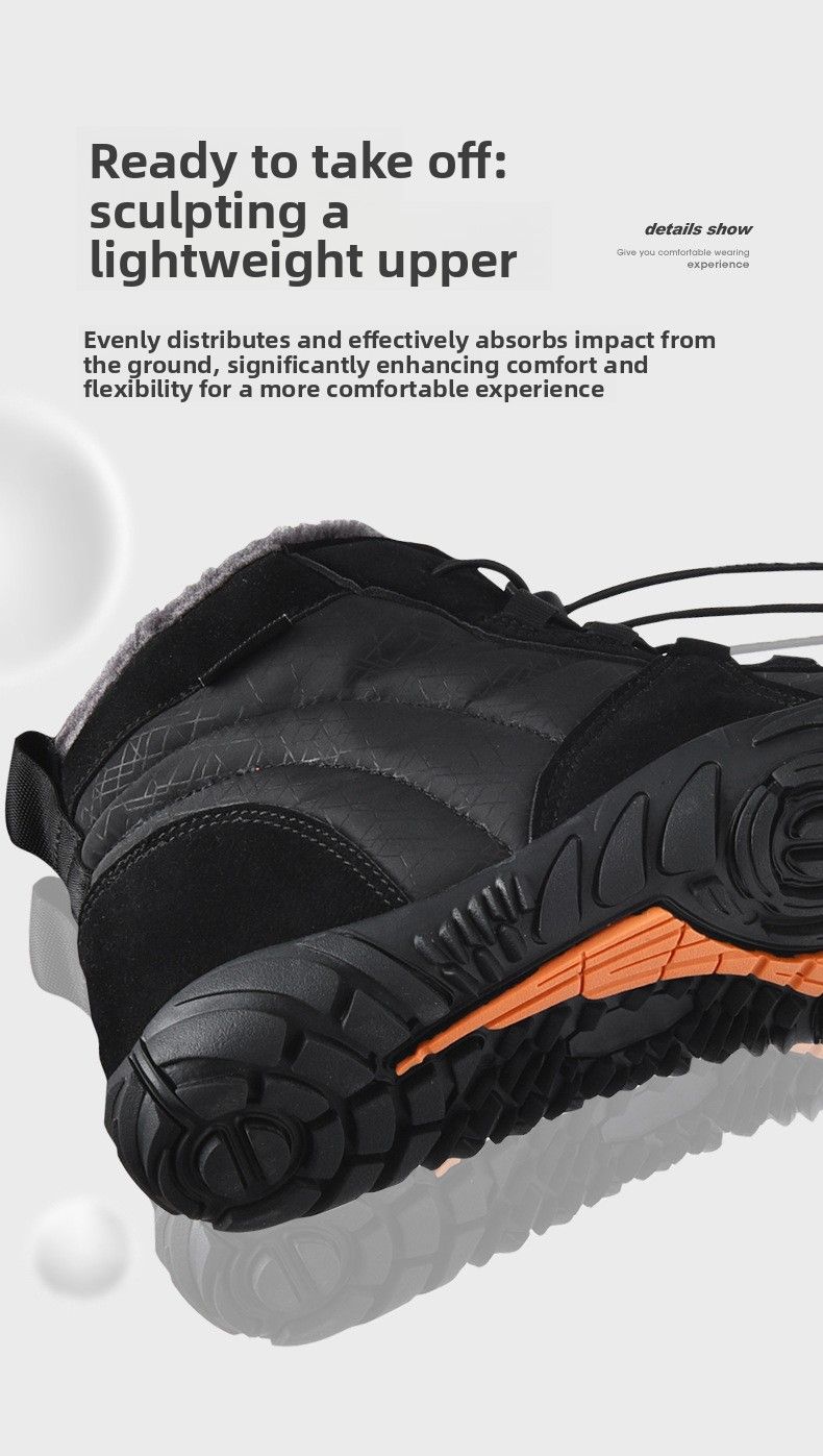 Nowe, pięciopalczaste, męskie, sportowe buty śnieżne z polarową podszewką, odporne na zużycie, antypoślizgowe, z bawełny, do wędrówek_voghion.com