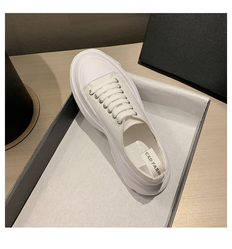 M. DUK/Malduke Ultra Thick Canvas Women's Shoes Soft Sole Pure Original Short Stature Handsome, Lightweight And_voghion.com
