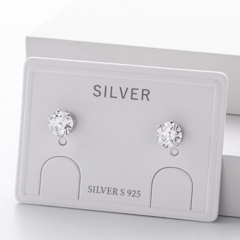 Orecchini a bottone da donna in argento sterling con zirconi cubici, forma geometrica minimalista a forma di osso, argento 925 placcato in oro bianco e oro giallo_voghion.com