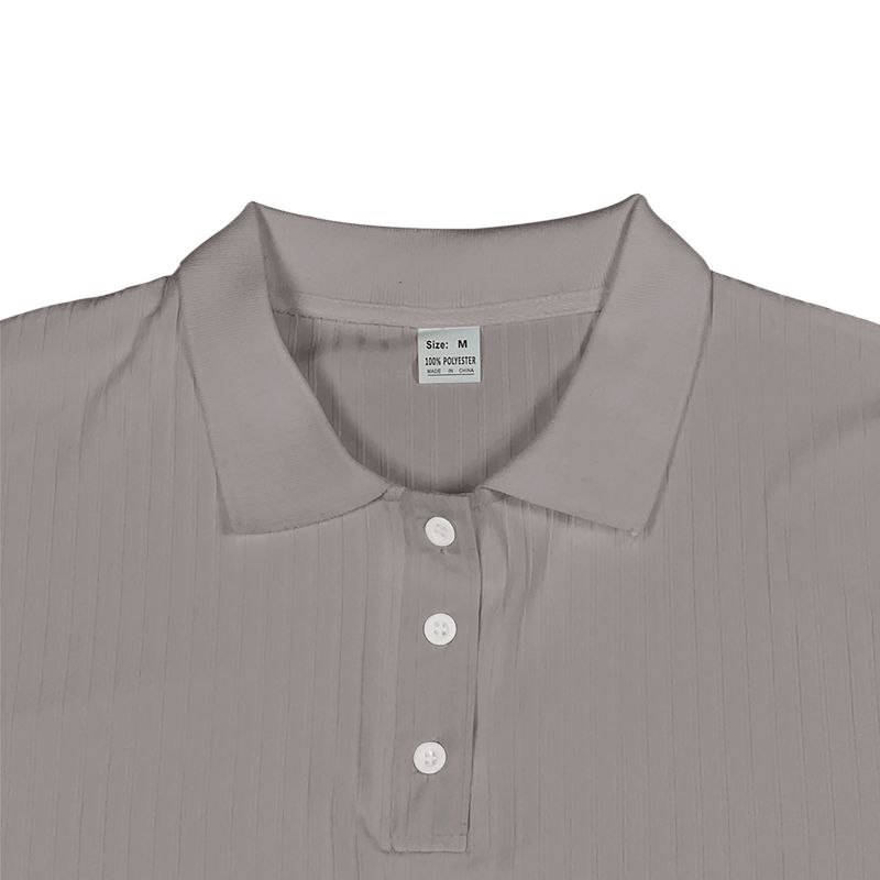 Polo Henley de punto a rayas con cuello vuelto para hombre, camiseta informal holgada, novedad de 2024_voghion.com