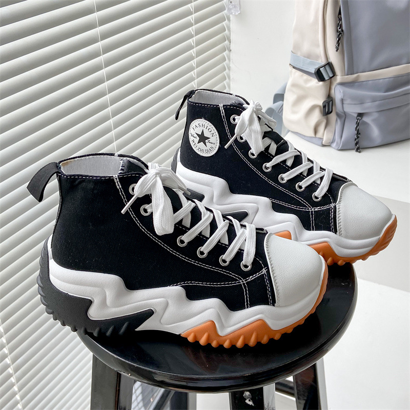 Thick-soled Low-cut Canvas Shoes Women's 23 Summer New Cross-border Foreign trade 43 large size breathable fashion lace-up casual old shoes_voghion.com