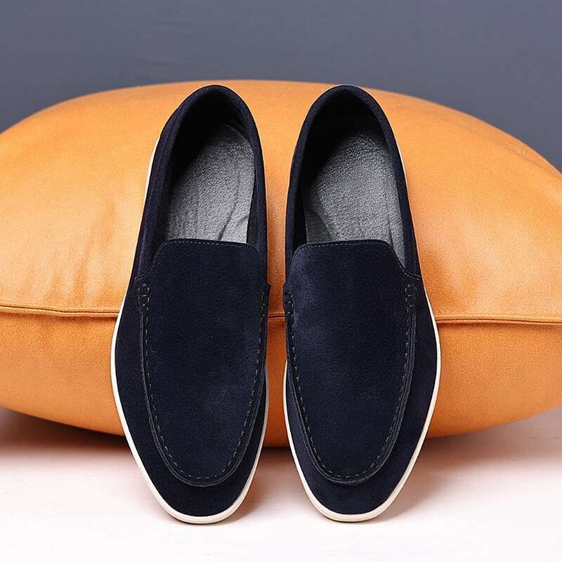 SHLIANG Retro Herre Spidse Ruskind Flade Lædersko Casual Penny Loafers Formel Kjole Fodtøj Sapatos Tenis Masculino Y0467_voghion.com